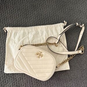 Tory Burch Kira Chevron SM Camera Bag New Cream